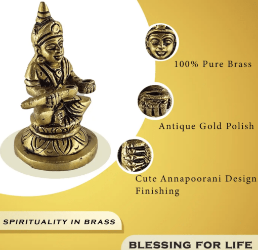 Brass Annapoorine Statue - Image 2